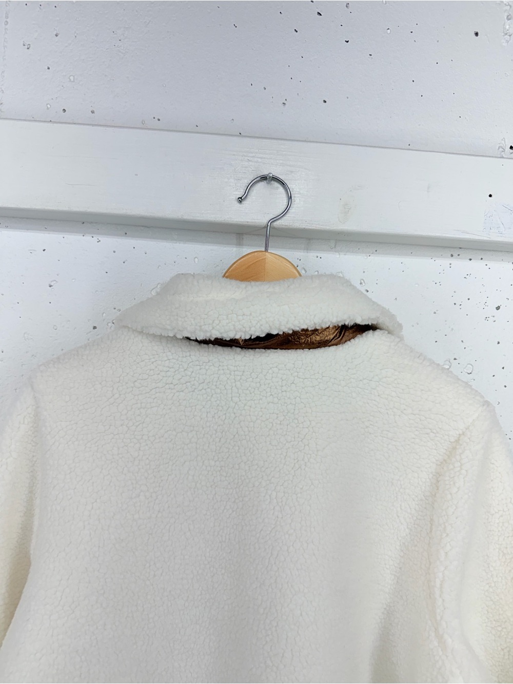 Boden Women’s Size 6 Ivory Funnel-Neck Borg Fleece Zip Up Jacket - Picture 12 of 16